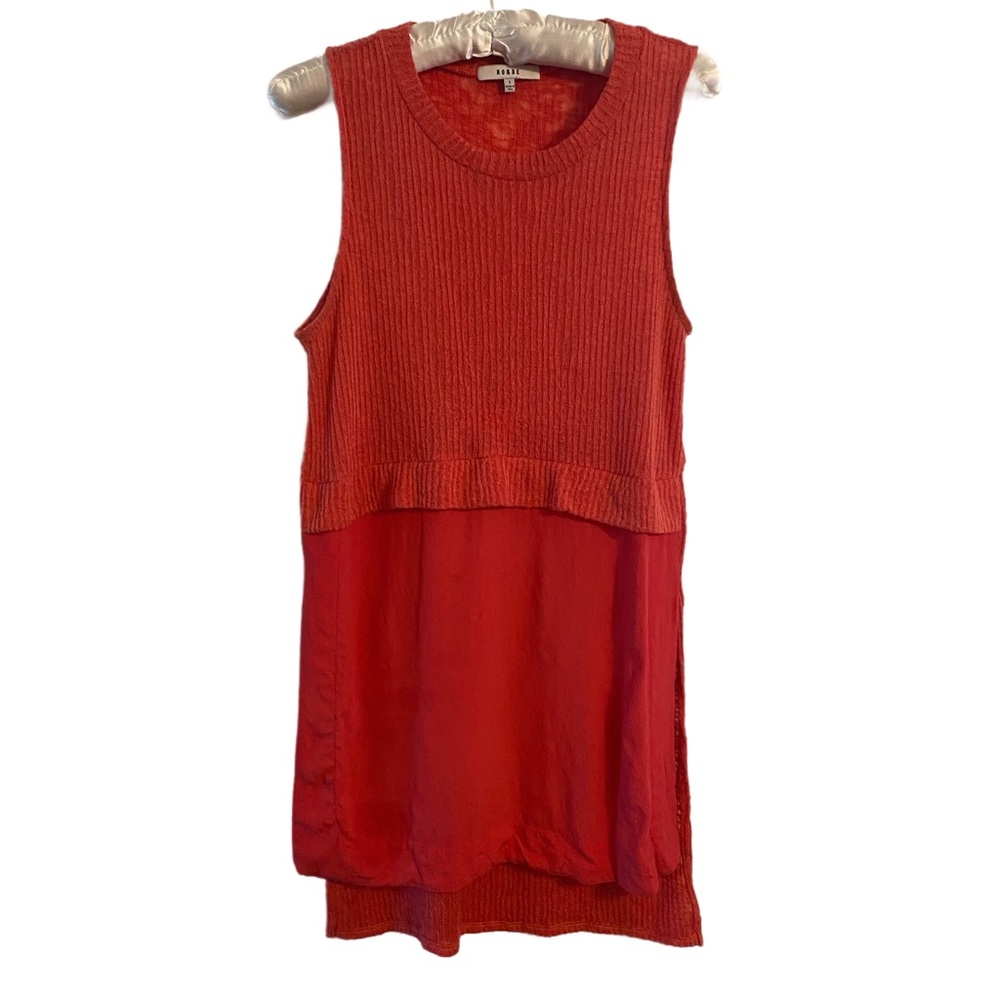 Ro & De Sleeveless Mini Dress In Coral Pink Size S